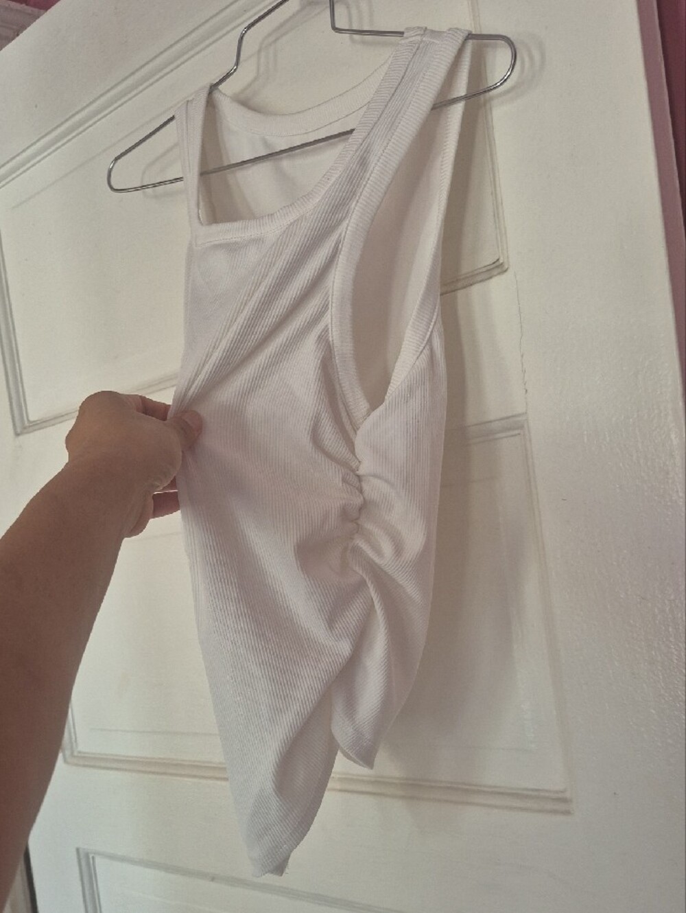 White Ribbed Tank Top - Picture 2 of 3